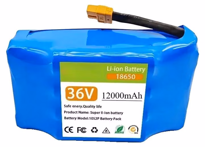 Batteria agli ioni di litio, capacità di 6000 mAh, design sicuro e affidabile, 36V 12000mAh
