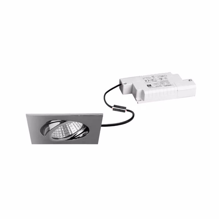 BRUMBERG Faretto LED da incasso Damita-S, dimmerabile via RC, cromo lucido, IP65, Cromo / Argento, Bagno, Alluminio