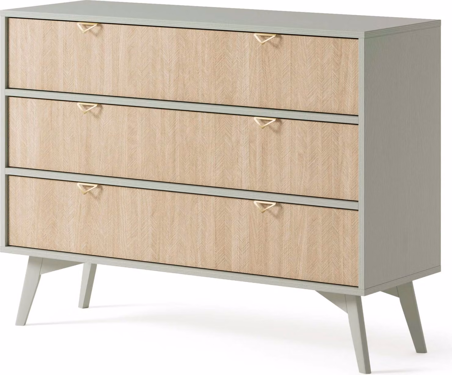 FURNLUX Cassettiera Forest Beige And Green 106cm / Colore principale: Beige / Dimensioni: 106 x 80 x 38 cm