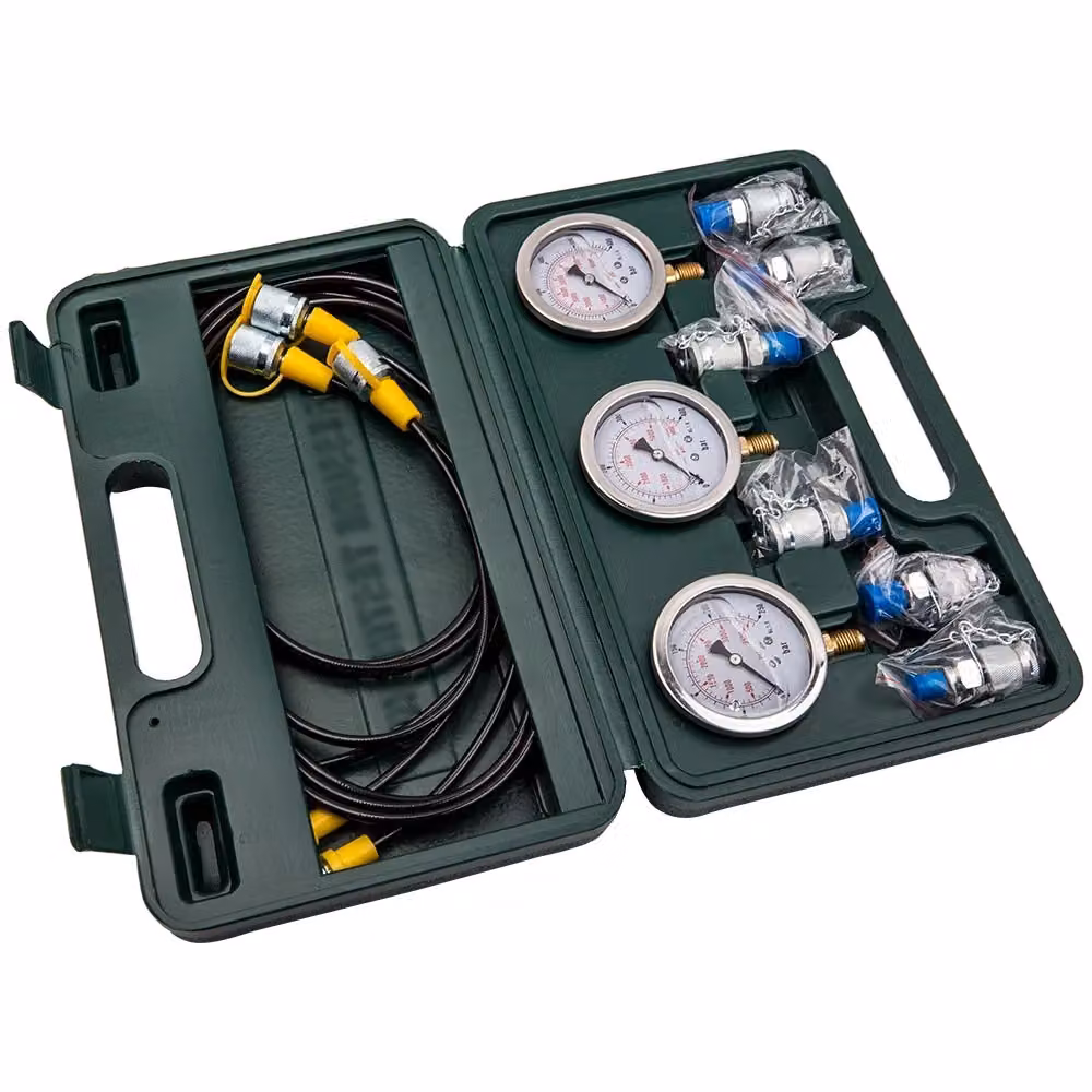 Kit manometro idraulico, alta capacità di pressione, set completo di utensili, acciaio inossidabile resistente ,