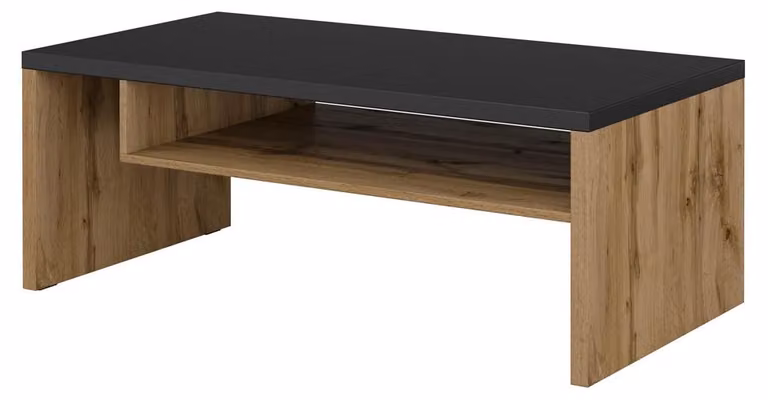 Tavolino da caffè Kaunas, tavolo da soggiorno 120x60x45 cm, rovere Wotan/nero (18738)