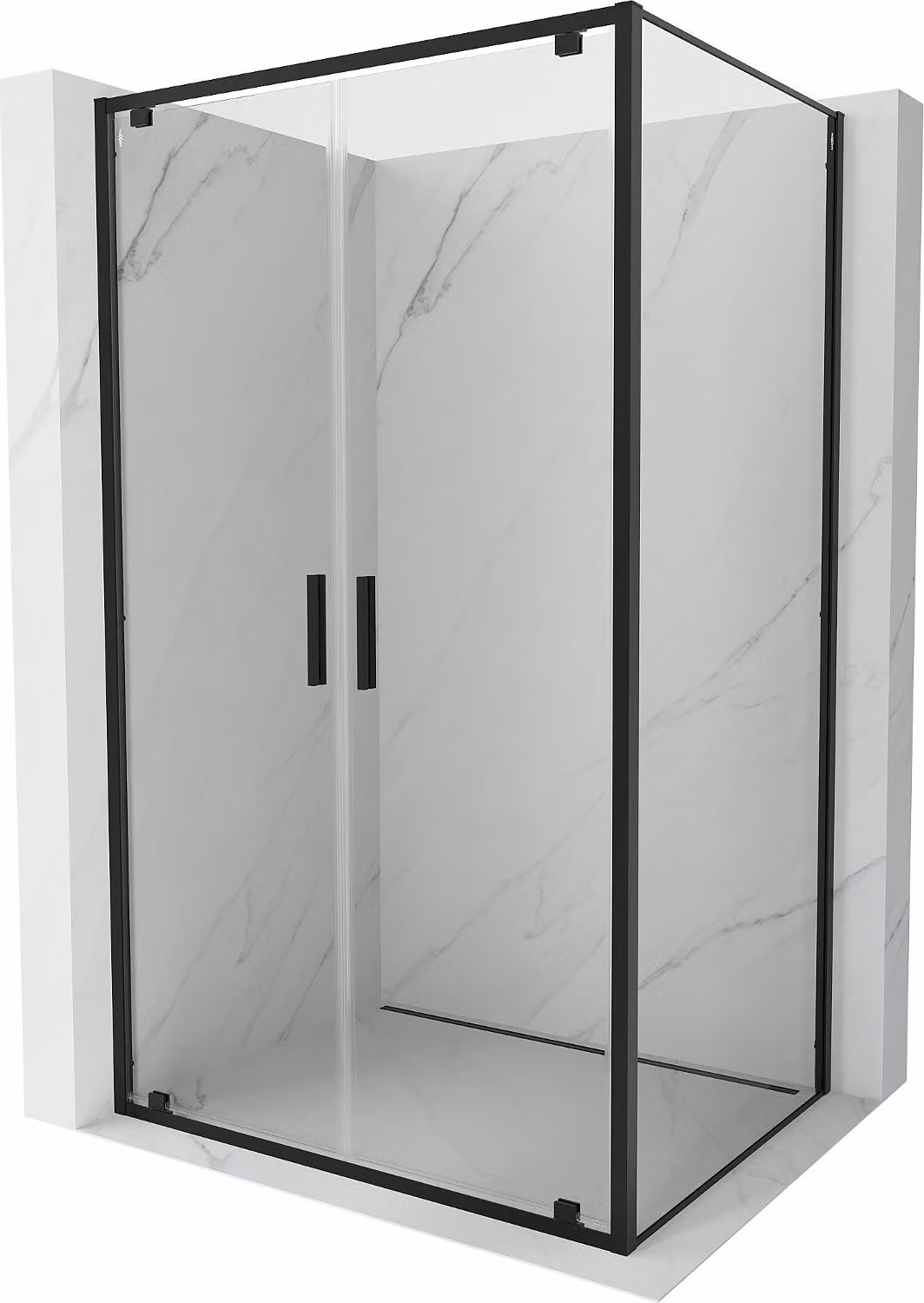 Mexen Exo cabina doccia ad anta battente 100 x 95 cm, trasparente, nero - 8182-100-095-70-00