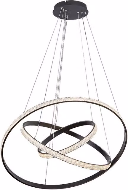 Lampadario LED 100W 3 anelli nero Ø80 Rabalux Grete