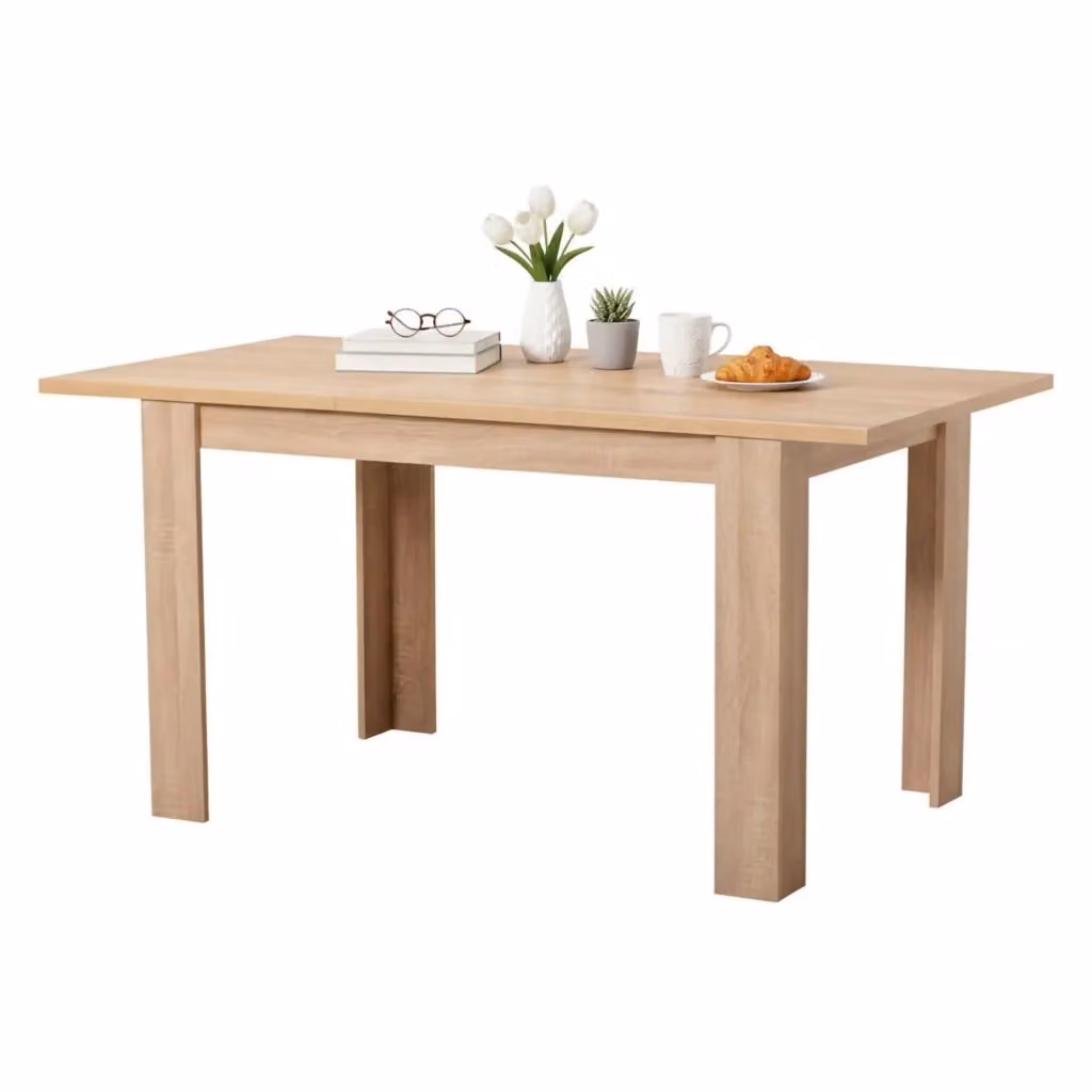 Tavolo fisso DMORA per 6 persone in stile moderno, colore marrone rovere, L: 120 cm, P: 80 cm, H: 74.5 cm – 2