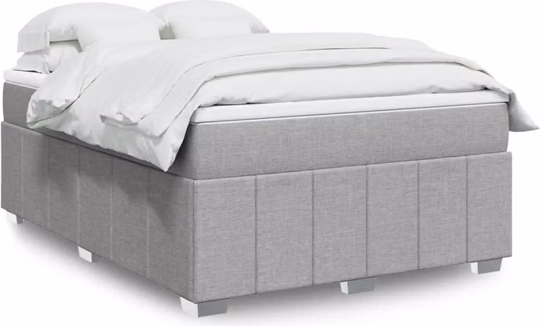 Maison Exclusive - Letto boxspring con materasso Grigio chiaro 140x190 cm Tessuto