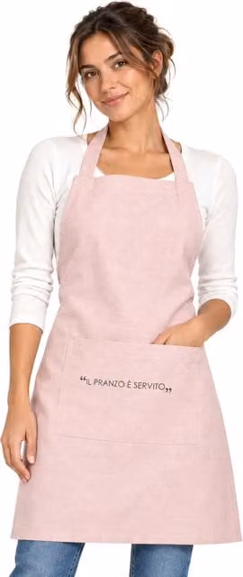 Grembiule con tasca e scritta Quotes Kasanova colore malva per adulti