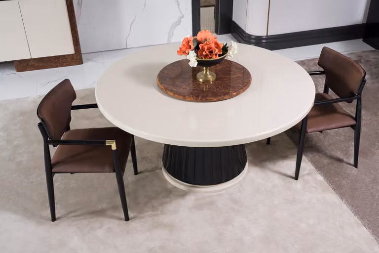 Esszimmer set Modern Esstisch + 4x Stühle Tisch Holz Polsterstuhl 5tlg.