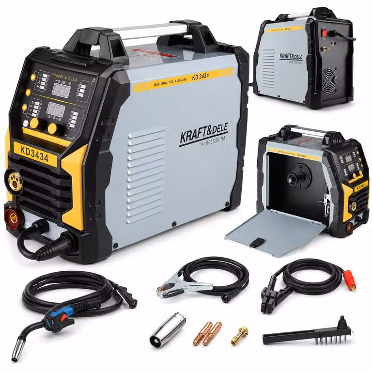 Saldatrice inverter Kraft&Dele KD3434, compatibile con le tecniche MIG/FLUX/MMA/LIFT TIG