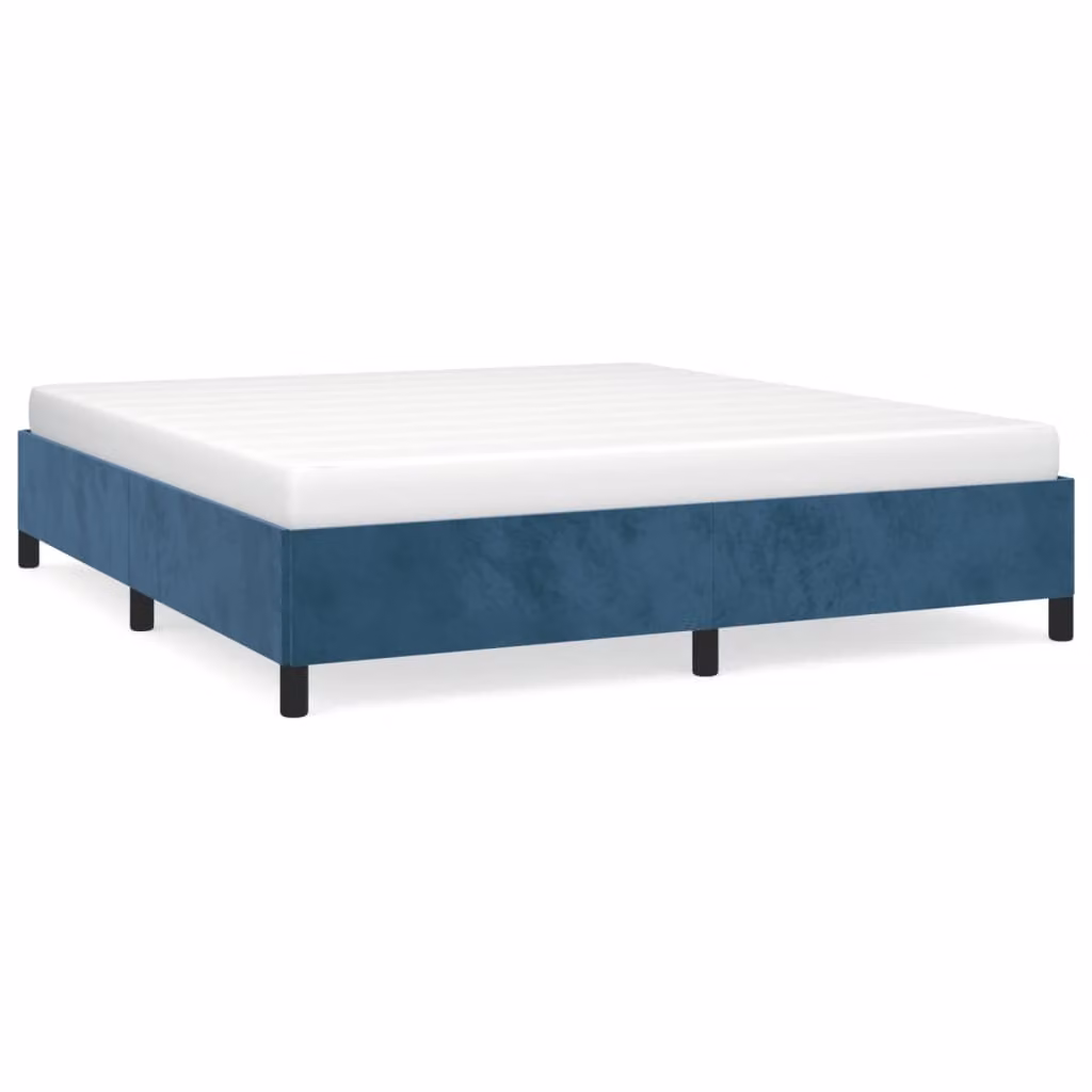 Giroletto senza Materasso Blu Scuro 160x200 cm in Velluto