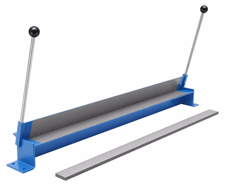Macchina piegatrice per lamiere - Piegatrice manuale da banco - Larghezza di lavoro: 91 cm - Angolo di piegatura regolabile da 0 a 90° - Struttura robusta con morsetti a C e maniglie - Colore: blu