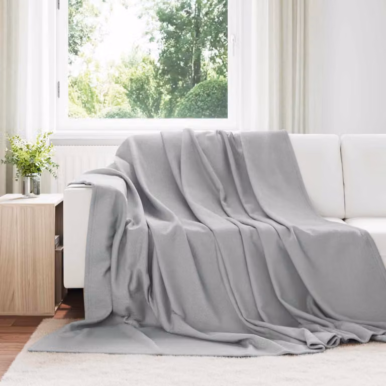 Set di 6 coperte in pile vidaXL grigie L: 270 cm, P: 240 cm