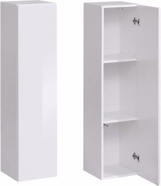 Colonna sospesa Meublorama collezione SWITCH bianca lucida per salotto e cucina L/P/H: 30 x 30 x 120 cm