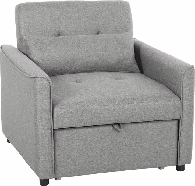 HOMCOM Poltrona letto 3-in-1, poltrona-letto estraibile con schienale regolabile, Grigio   Aosom Italy
