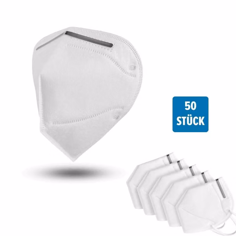 Maschera per polveri sottili Maschera facciale per respiratori a 4 strati - confezione da 50 pezzi.