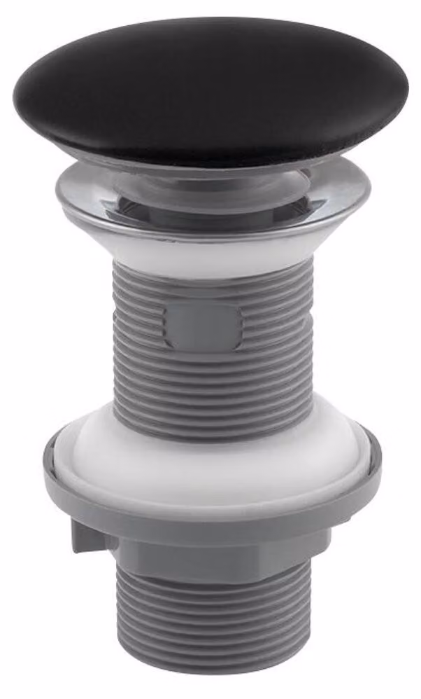 Set di rifiuti 5/4" click-clack, tappo in Vetroceramica, h. 20-70 mm, nero opaco