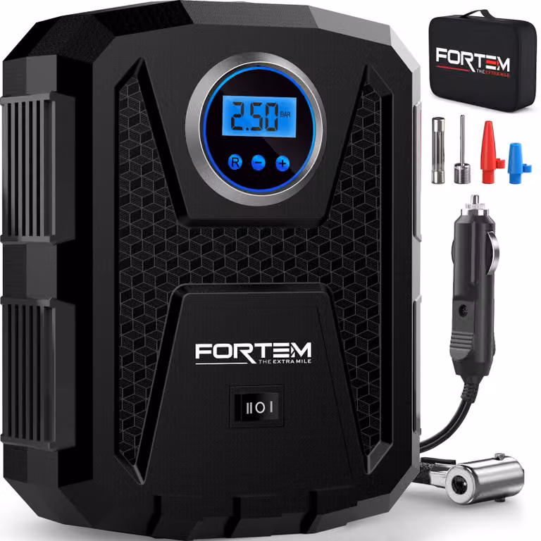 Compressore d'aria portatile da 12V - Multifunzione con luce LED - Potenza: 120 Watt