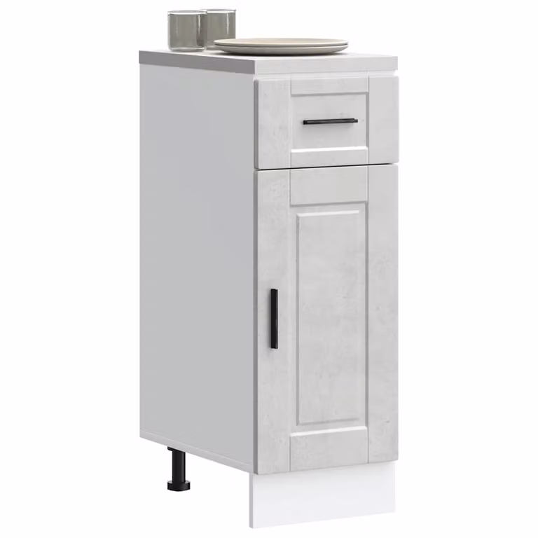 Base da cucina moderna vidaXL Porto Grigio Cemento in legno e MDF con ante a battente L: 46 cm, P: 30 cm, H: 81,5 cm