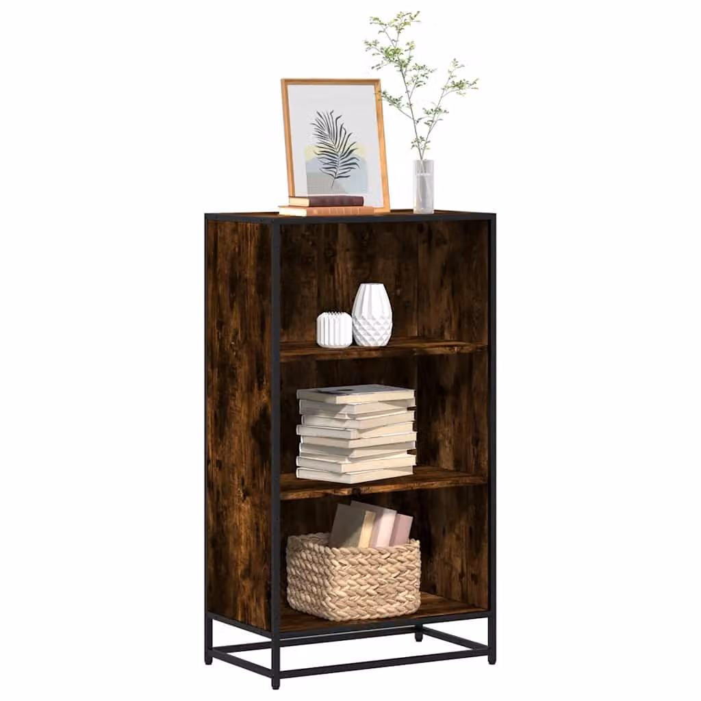 Libreria in stile industriale vidaXL in legno e metallo, colore marrone, L 60 cm x P 35 cm x H 107,5 cm