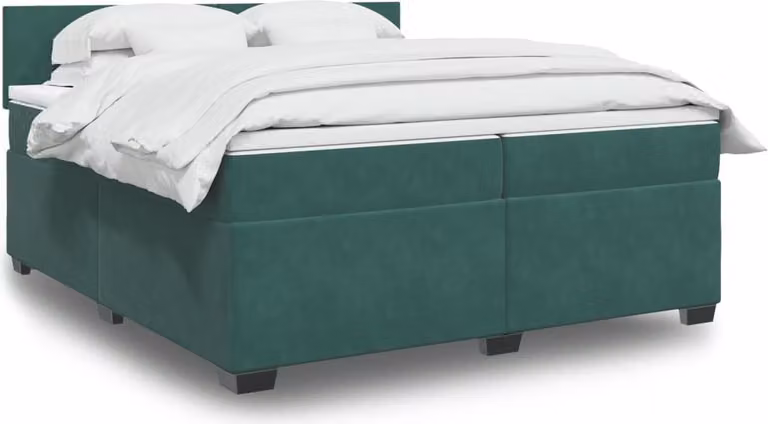 Maison Exclusive - Giroletto a Molle con Materasso Verde Scuro 200x200 cm Velluto