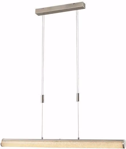 Lampada sospesa a barra Sonox LED 36W Reality Leuchten argento con cristalli e luce bianca calda