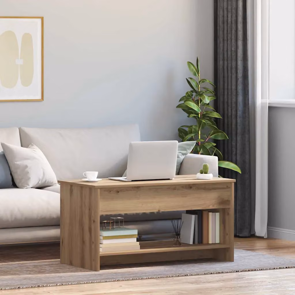 vidaXL Tavolino da salotto moderno in rovere marrone, rettangolare, L 80 cm x P 50 cm x H 41,5 cm