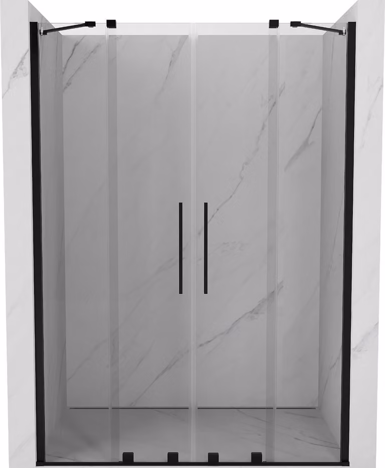 Mexen Velar Duo porte doccia scorrevoli 150 cm, trasparenti, nere - 871-150-000-02-70