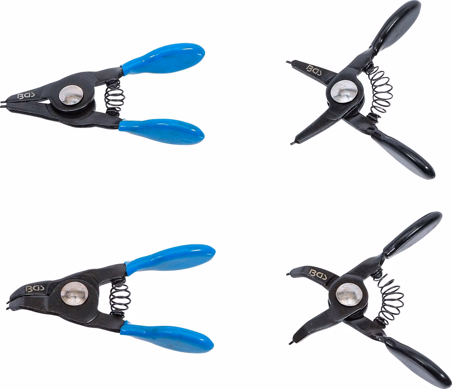 BGS Set di pinze per anelli elastici piccoli 80 mm 4 pezzi - 444