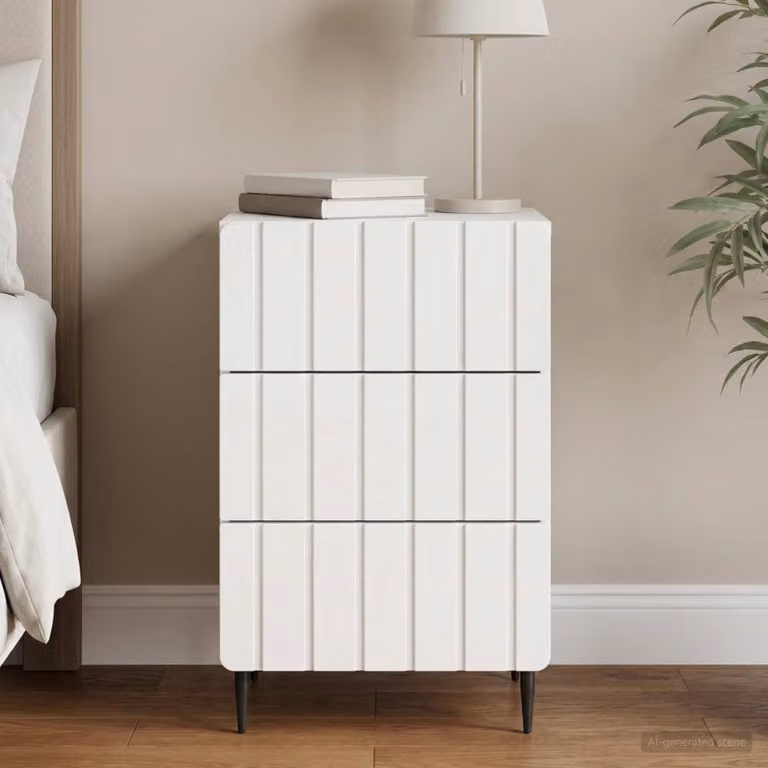 vidaXL Armadio da Notte con Cassetto Bianco Lucido L: 43 cm, P: 41 cm, H: 68 cm