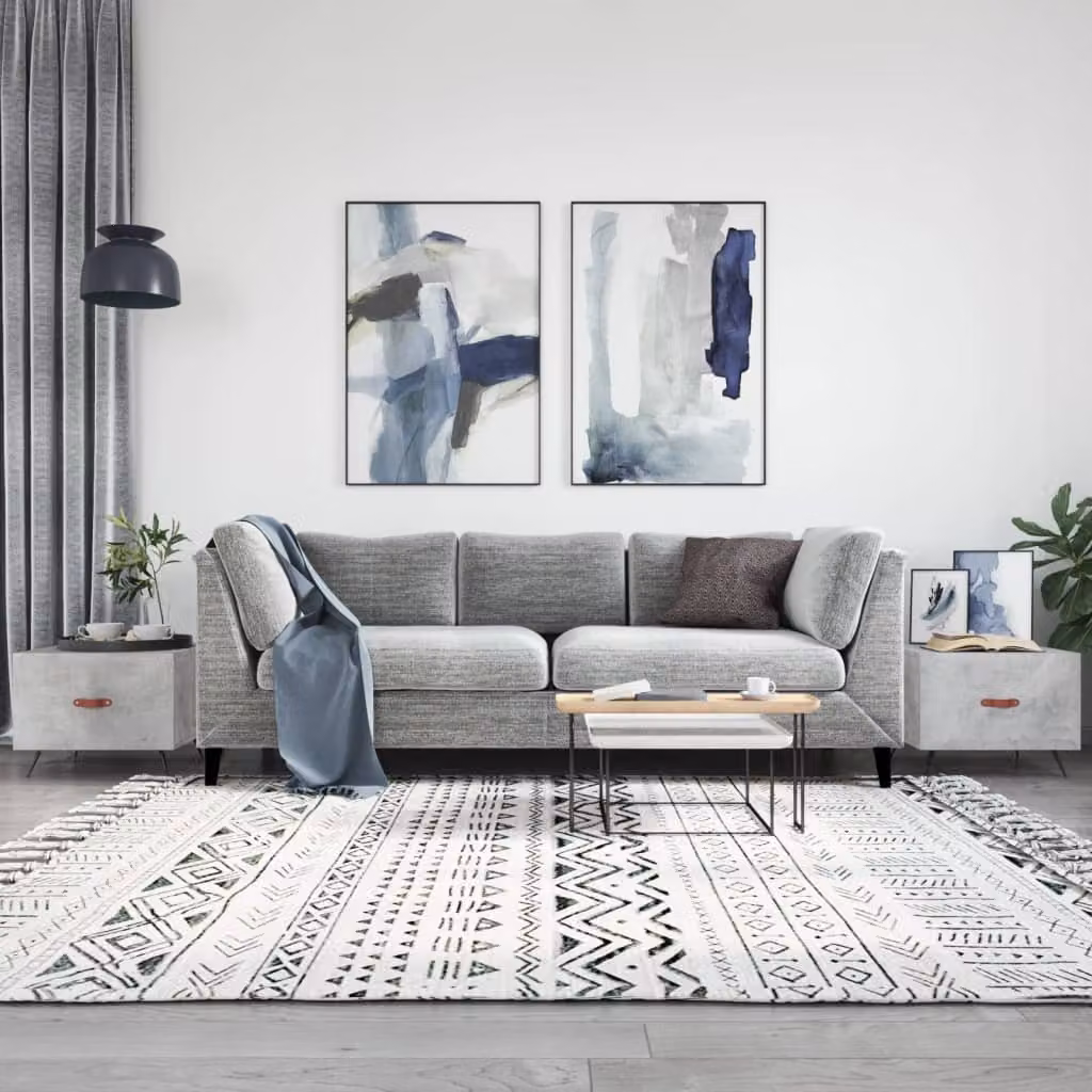 Set di 2 tavolini da salotto vidaXL in stile moderno, colore grigio cemento, L/P/H: 50 x 50 x 40 cm
