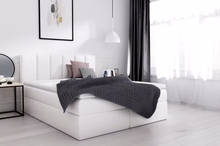 Boxspringbett Doppelbett Bett mit Bettkasten Ehebett Betten Polsterbett Weiß