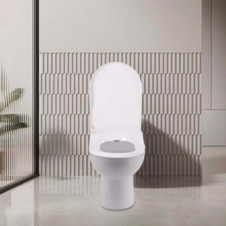Copriwater per bidet - Forma a D - Bianco - 3 getti - Plastica