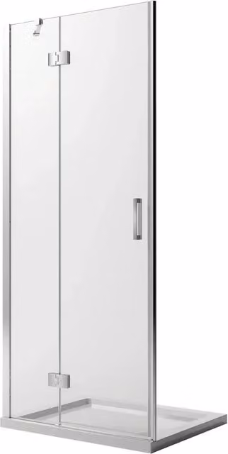 Porta Doccia a Nicchia IDRALITE Modello Flip con Anta a Battente e Profilo, Vetro Trasparente con Trattamento Easy-Clean, L: 100 cm, H: 190 cm