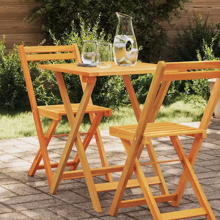 vidaXL Tavolo da Giardino Quadrato in Legno di Acacia Marrone con Piano Pieghevole L/P/H: 60 x 60 x 72 cm