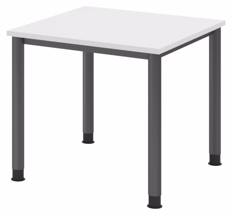 Scrivania bümö Serie H - Finitura: bianco, Dimensioni: 80 x 80 cm, Struttura: grafite