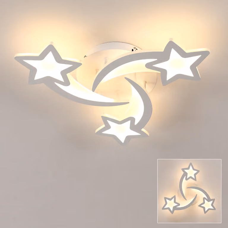 Lampada da soffitto a LED, forma a stella, 38W, 3420 lumen, luce calda, 3000K