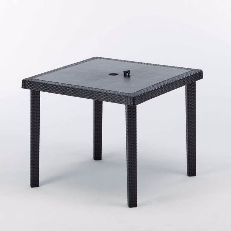 Grand Soleil Boheme tavolo da bar quadrato in polirattan 90x90 - Nero