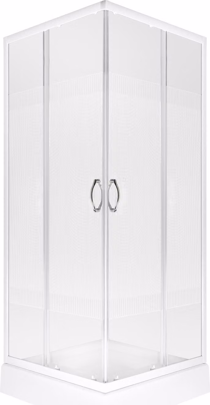 Kerra | Cabina doccia Xenia Sq Wh - 80X80X200 Cm - Vetro trasparente - Design moderno - Salvaspazio