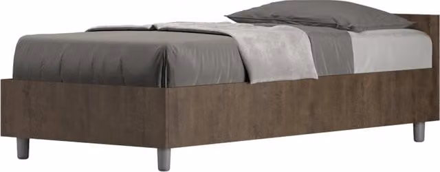 BS COM Letto singolo con rete 80x200 noce