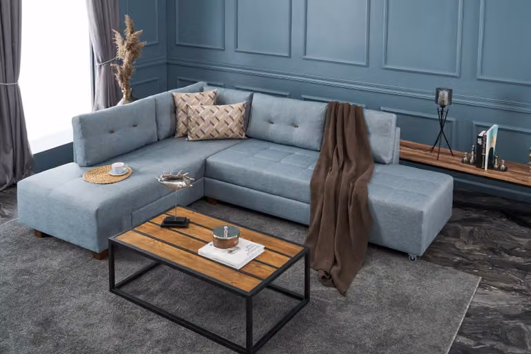 Hanah Home, Manama- BLC2542, Azzurro, Divani letto, Struttura: Legno / Fibra di legno