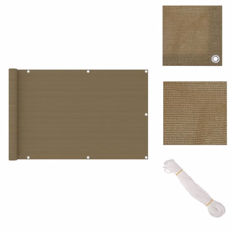 vidaXL Schermo per balcone color taupe, 90x500 cm, in HDPE - Ombrelloni e protezioni solari