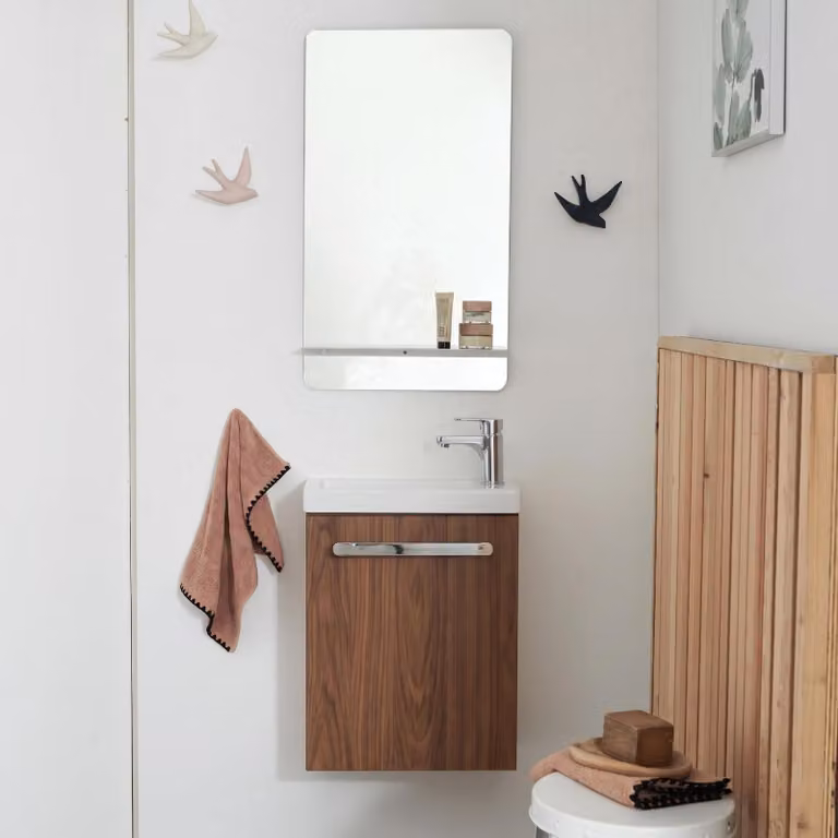 Set lavabo sospeso Nevada con rubinetto e specchio