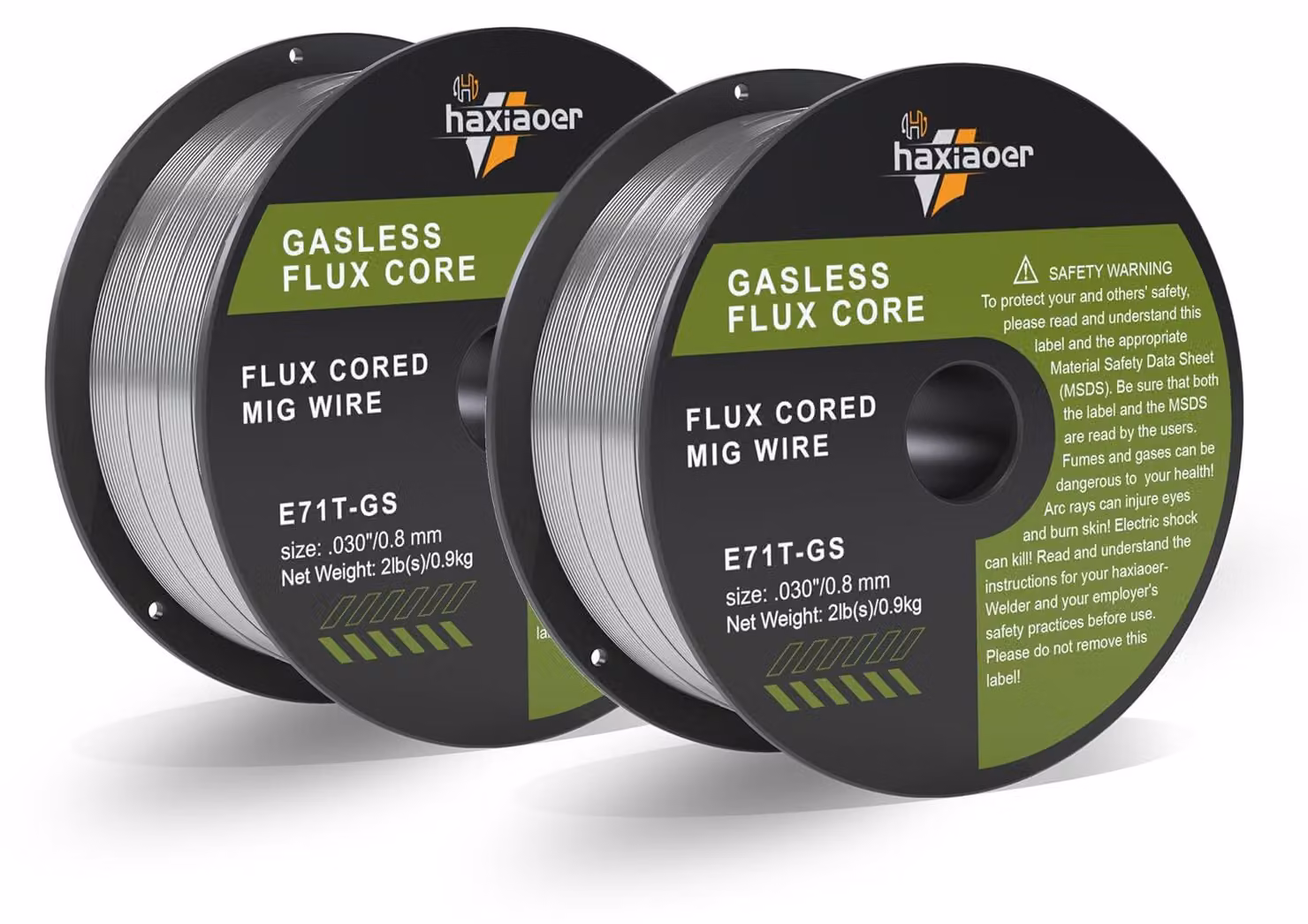 0,8 mm, 2 kg, filo di saldatura MIG - D100, 2 rotoli di filo di riempimento senza gas per saldatrice MIG/MAG FLUX, E71T-GS