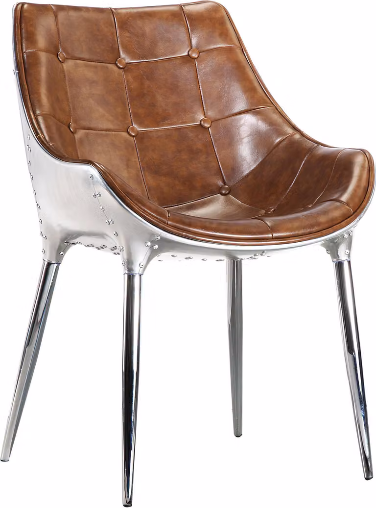 Design Polster Stuhl Stühle Sitz Lehn Büro Esszimmer 1x Stuhl Lederstuhl Aviator