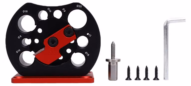 Mandrino regolabile per fori passanti, 8 fori, trapano elettrico, fresa, barra rotonda, utensile ausiliario per la lavorazione del legno, disponibile nelle misure: 8 mm, 9 mm, 10 mm, 12 mm, 15 m