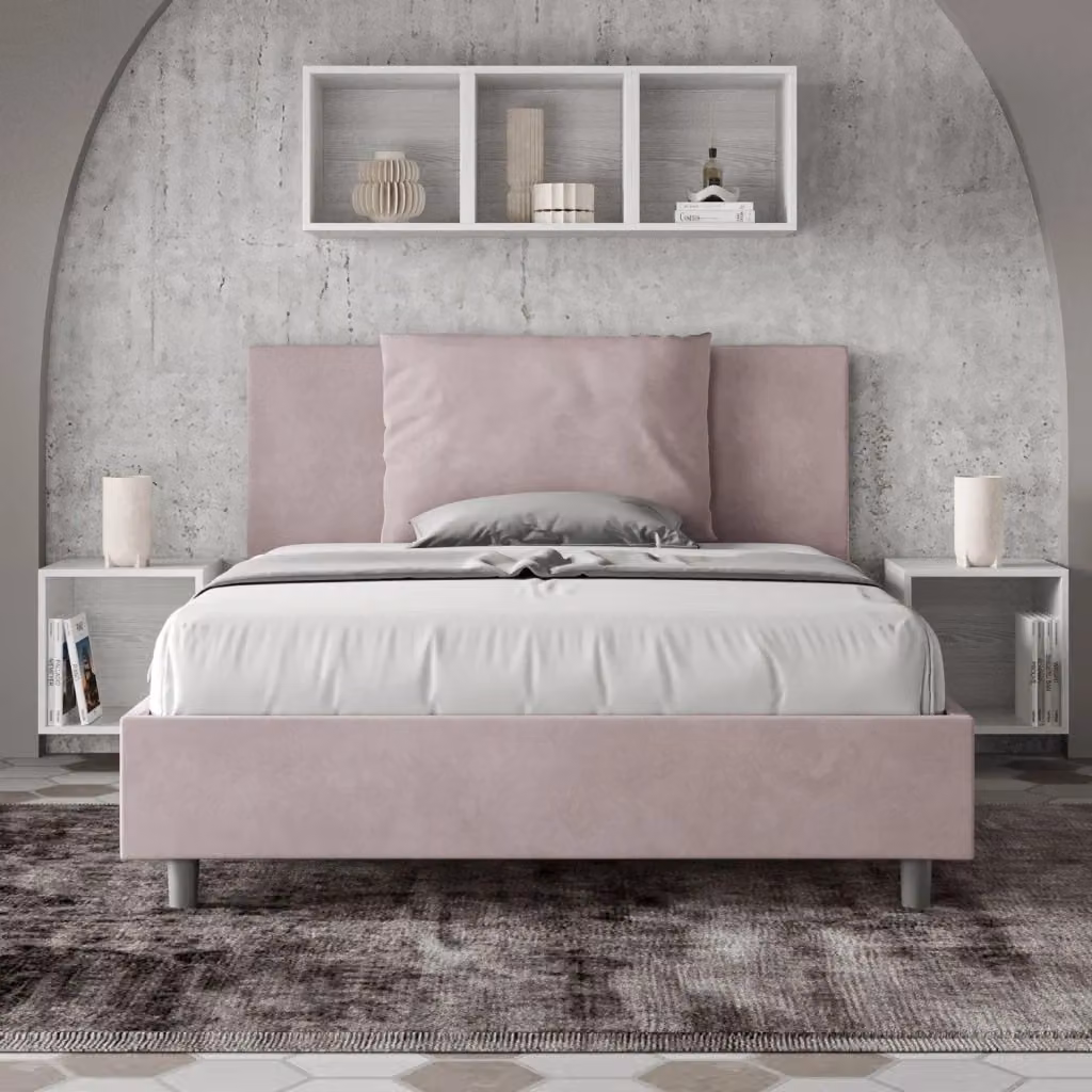Letto Matrimoniale Moderno GIORDANOSHOP in Legno MDF Imbottito Viola L: 175 cm, P: 110 cm, H: 222 cm – 2