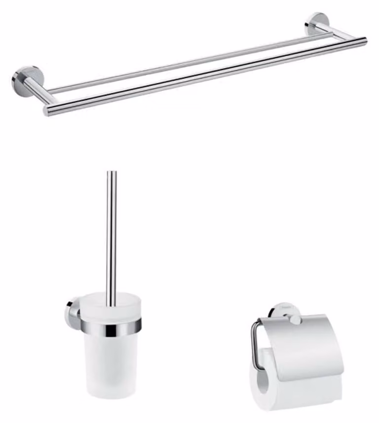hansgrohe Logis UNIVERSAL Set daccessoires de salle de bain, 3 pièces, chrome, 41727000, 41727000