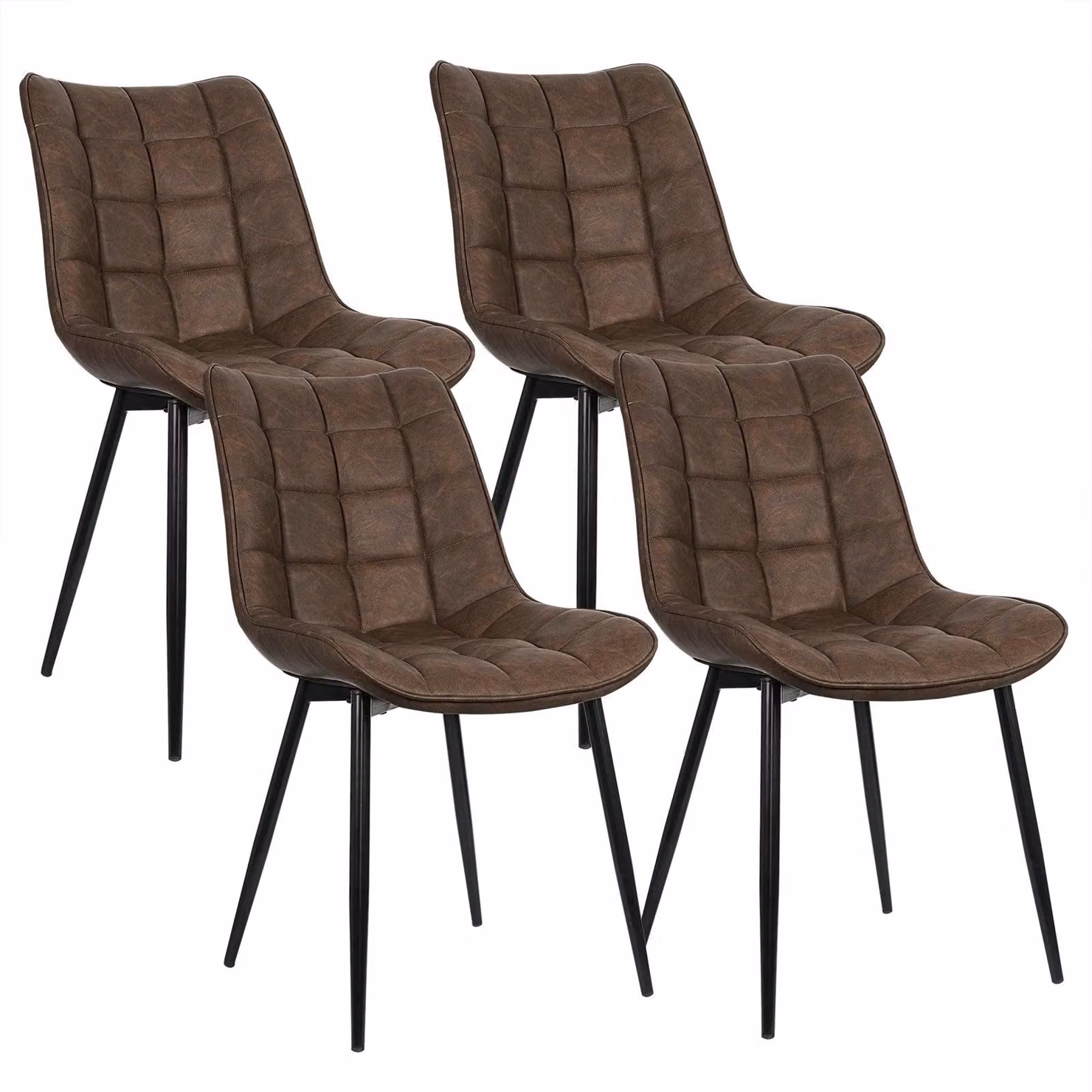 Sedie da pranzo - Sedie da ufficio - Sedie da trucco - Set di 4 sedie - Design ergonomico - Gambe in metallo