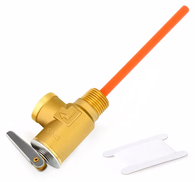 Valvola di sicurezza 1/2" BSP, in ottone, 1 MPa, 99°C, per serbatoi di acqua calda