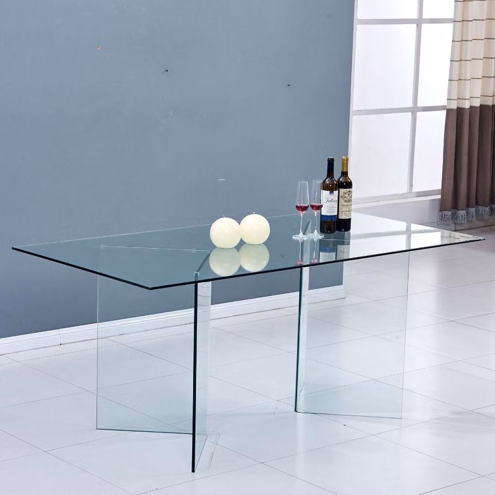 Tavolo in vetro trasparente temperato Nespolo 160x90x75H