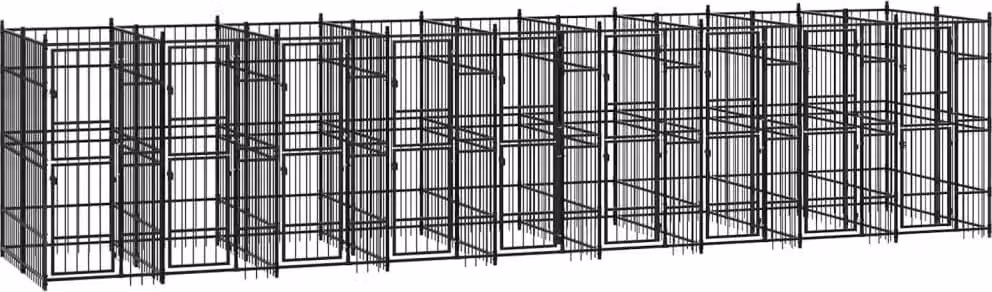 Gabbia per Cani da Esterno in Acciaio 16,59 m²